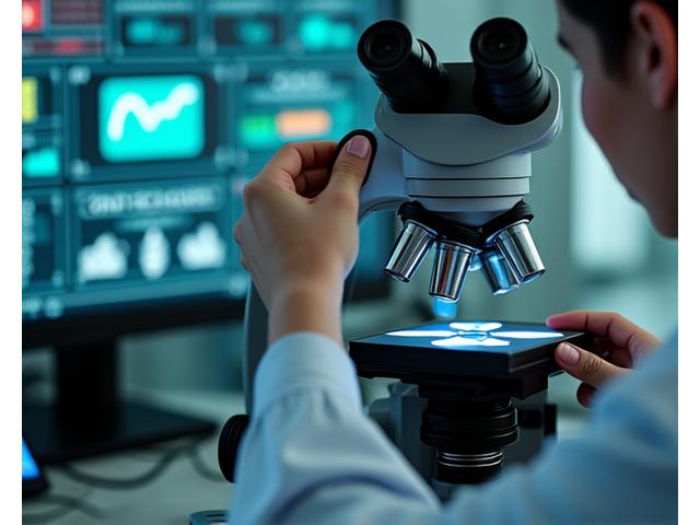 Close-up of lab equipment and research papers, symbolizing scientific integrity and a data-driven approach.