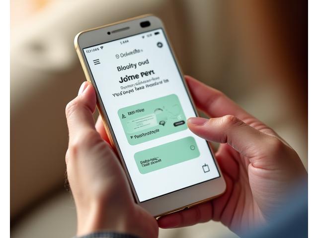 Person using a simple, modern app interface showing bloating relief tips and tracking progress.