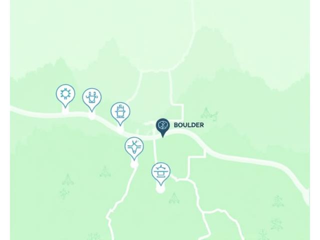 Image of Boulder map with local wellness spots marked
