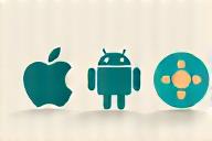 Apple iOS, Google Android, and React Native logos representing mobile development.