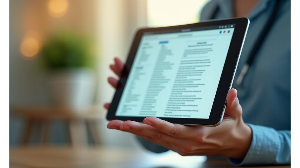 A hand holding a tablet displaying digital terms and conditions, symbolizing user agreement and clarity.