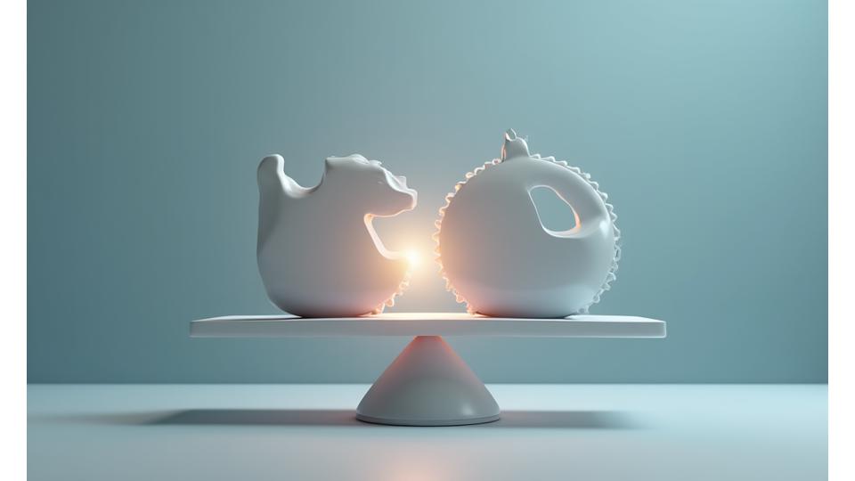 Conceptual image showing abstract scales balancing user rights and responsibilities, in a serene, modern setting.